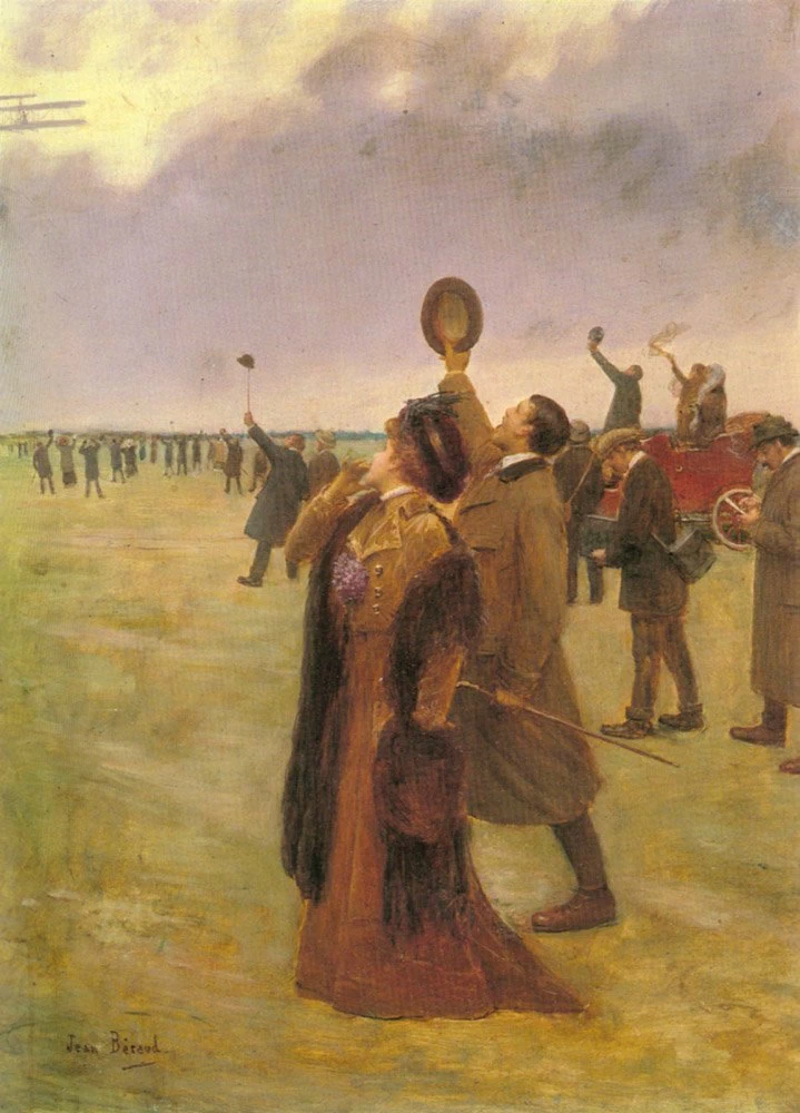 Decollo di un biplano tipo Wright